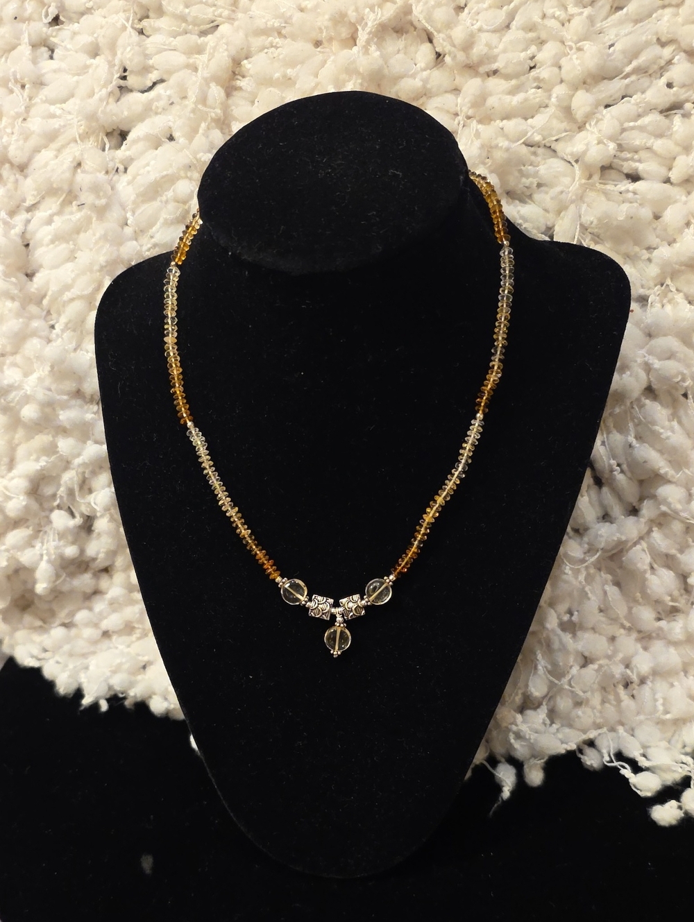 Anushruti Natural Citrine Beaded Handmade Gemstone Necklace